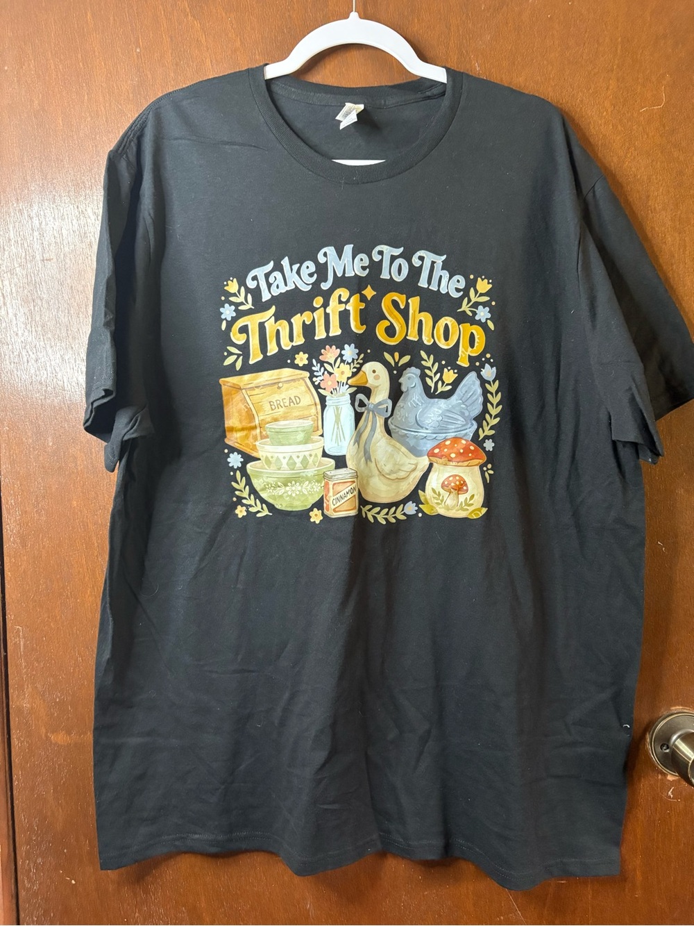 Classic Black Graphic Tee with Multicolor Print